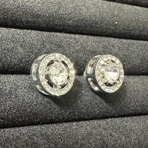 Silver stainless steel rhinestone stud earrings cubic zirconia
Unisex